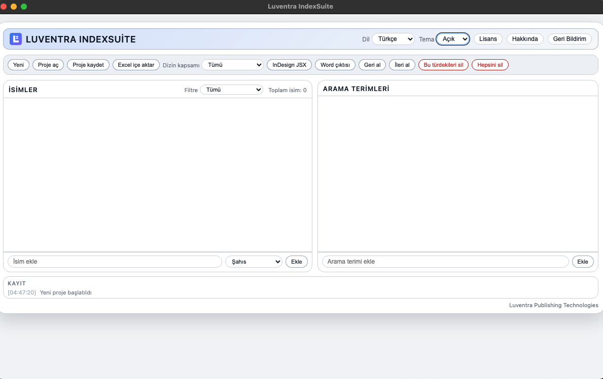 IndexSuite uygulama ekran görüntüsü
